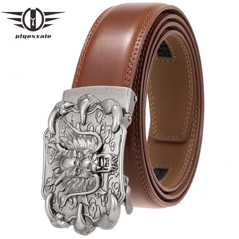 

Kirin Automatic Buckle Belt For Men Black Dark Brown Leather Belt Waist Strap Male Luxury High Quality Mens Belts Casual G234