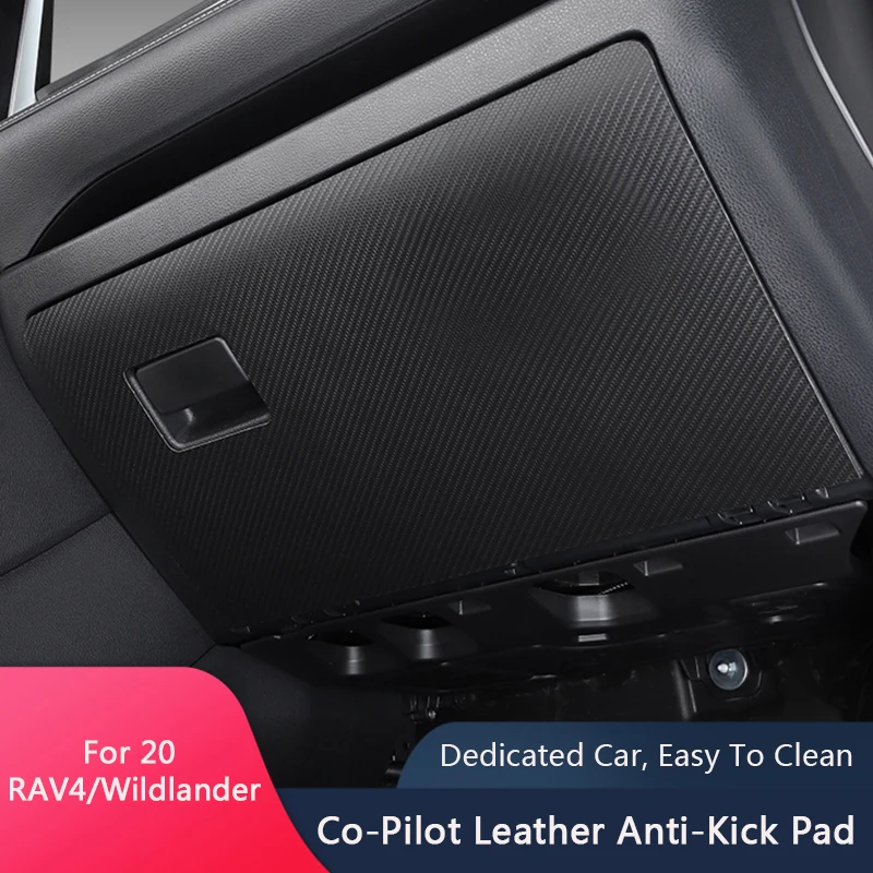 

TAJIAN Leather Car Glove Box Anti-Kick Mat First Officer Co-Pilot Sticker Pad Cover Cushion Styling For Toyota RAV4 2020-2022