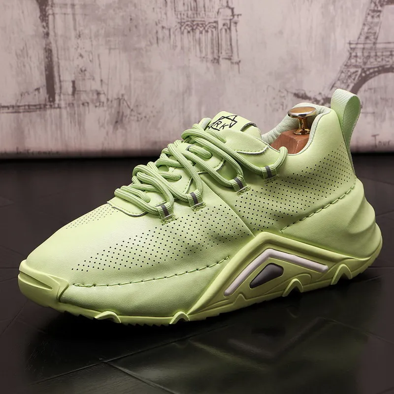 

British Mens Orange Casuap Sport Shoes Fashion Round Toe Lace Up Trending Leisure Comfort Platform Street Zapatos Male ERRFC