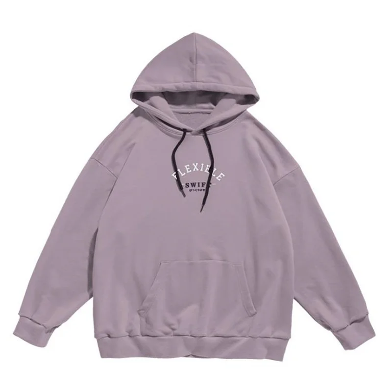 

High Quality Spring Autumn Men Hoodie Casual Fashion Leisure Street Style Hip-Hop Simple Solid Color Loose Couple Male Youth Top