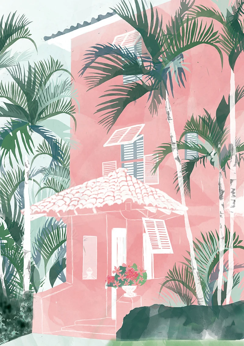 LA beach house / Palm trees Building Design Leaves | Дом и сад