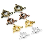 Круглые Пружинные застежки-крючки 10 шт.лот, золотые матросские застежки, соединитель для ожерелья, концевые застежки, фурнитура для изготовления ювелирных изделий сделай сам