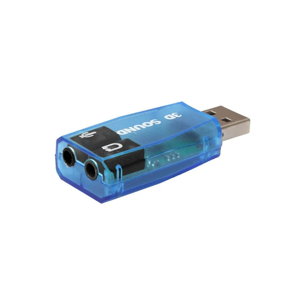 Горячая аудио адаптер 3D Звуковая карта 5,1 USB до 3,5 мм Микрофон Разъем для наушников стерео гарнитура 1 шт