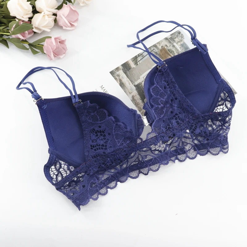 Beauwear спереди закрытый слегка мягкий бюстгальтер пуш-ап сексуальный цветочный кружевной бюстгальтер для женщин Повседневное нижнее белье 36A-42B