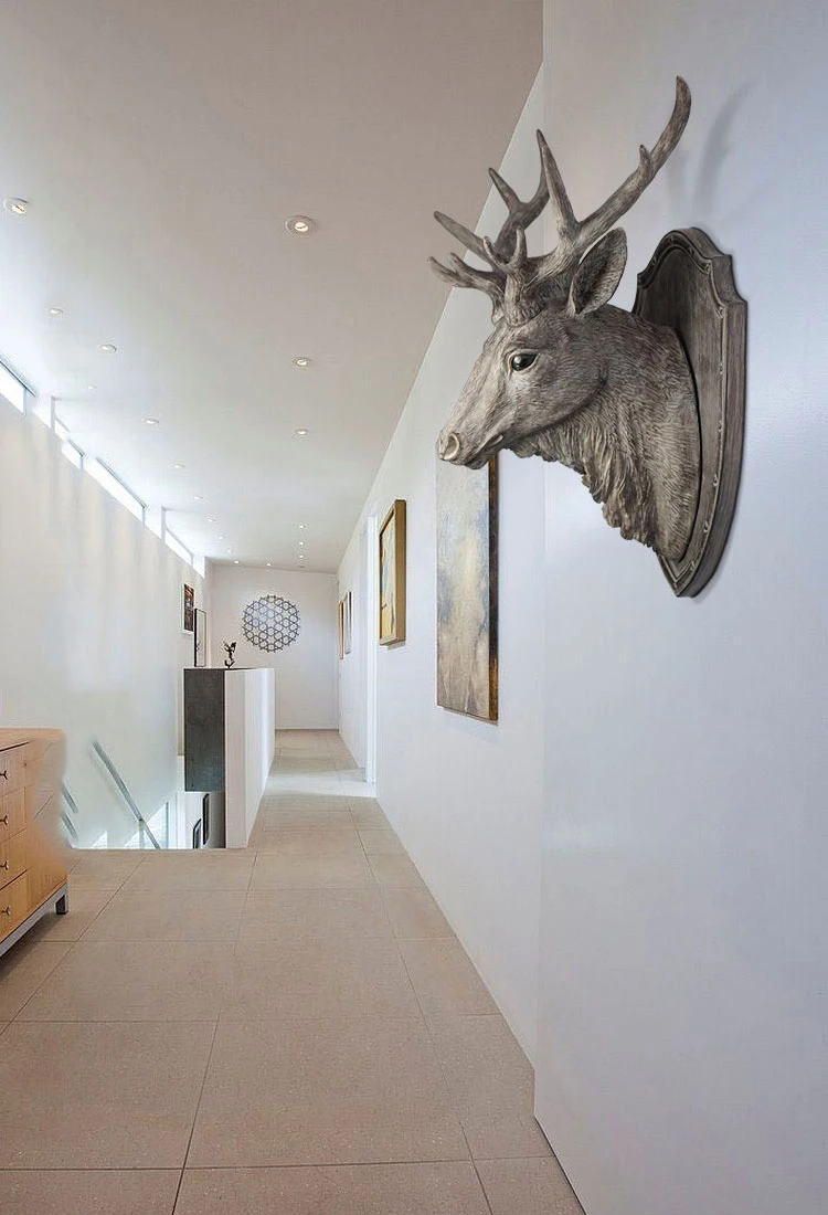 Американский Ретро Олень овца носорог лошадь Стерео голова животного настенный