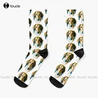 Сказочные коричневые носки Saluki, мужские хлопковые носки унисекс, Молодежные носки для взрослых и подростков, индивидуальные цифровые носки с 360 