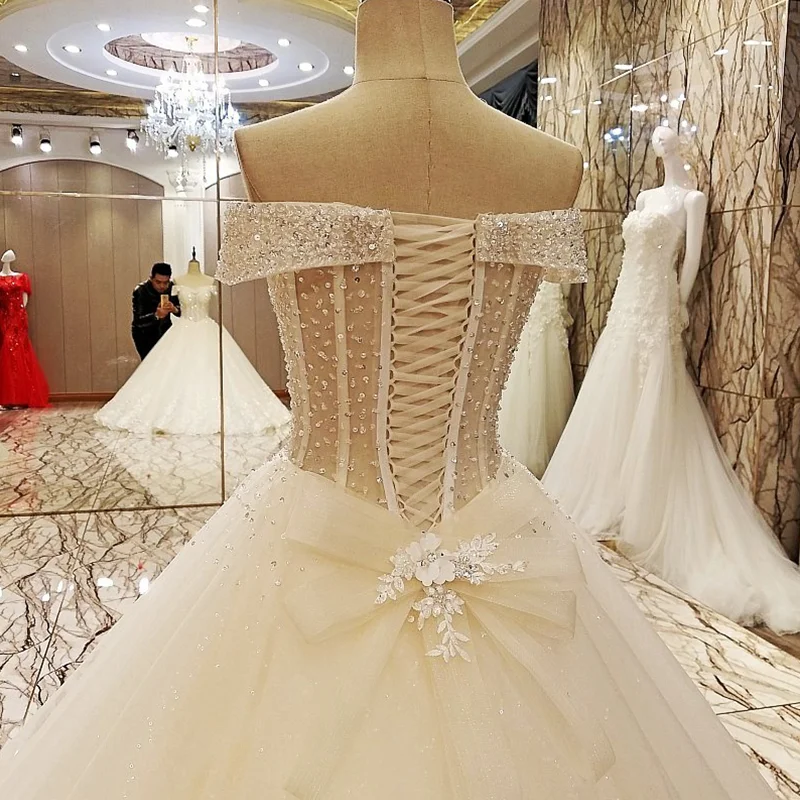 LS85321 кружевное бальное платье с открытыми плечами длиной до пола свадебные