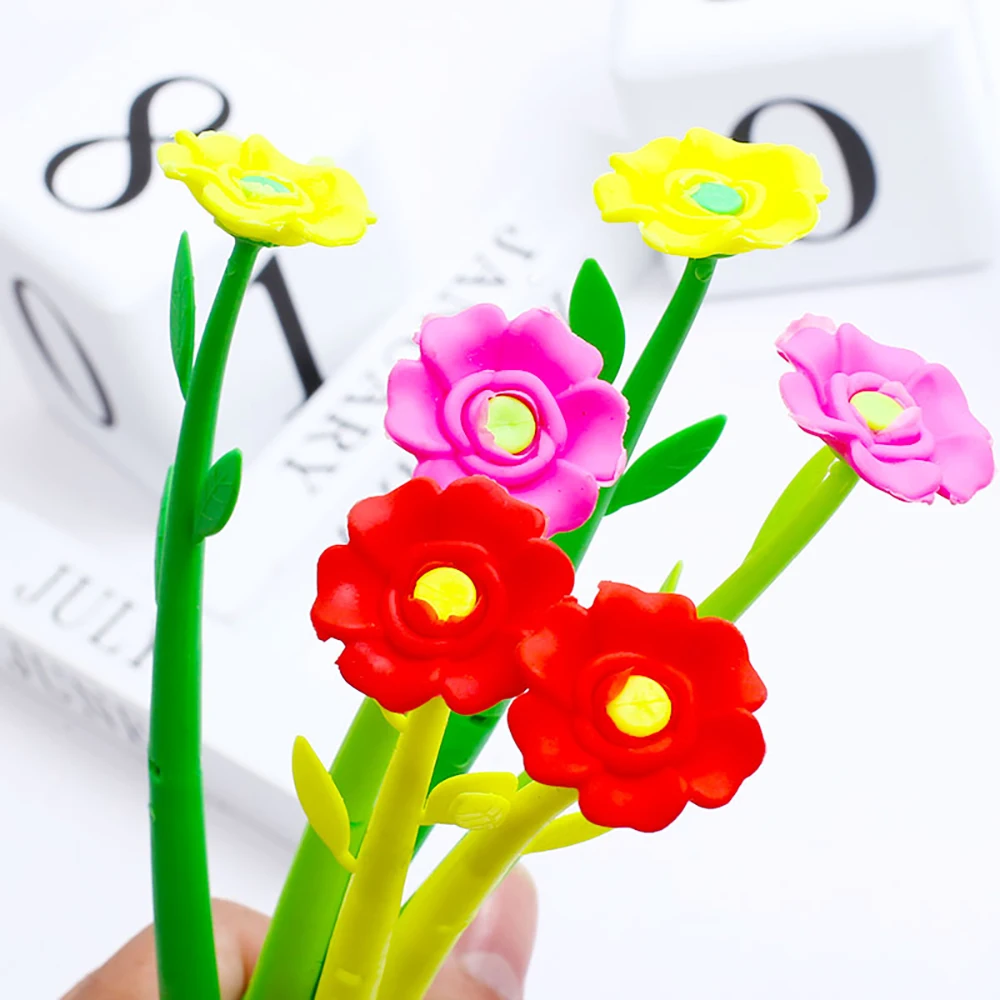 

36Pcs Elegant Cool Flower Kawaii Cute Gel Pens Floral Funny Back to School Rollerball Blue Ballpoint Stationery Thing Stuff 2021