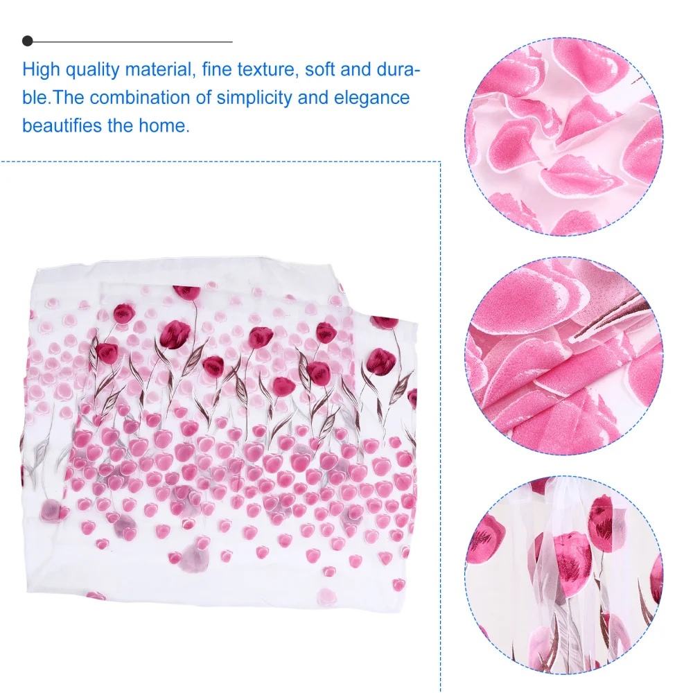 

2pcs Modern Sheer Curtains Tulip Window Tulle Curtains Window Screen Curtain