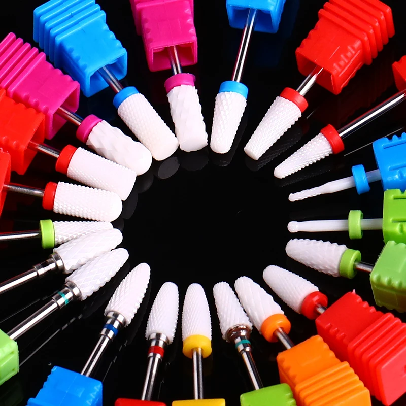 

1PC Ceramic Milling Cutter For Manicure Nail Drill Bits Colorful Eletric Nail Files Pedicure Machine Nail Tools Accessories