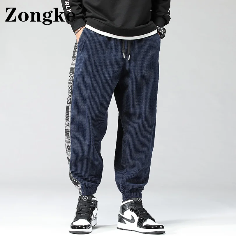 

Ankle-Length Corduroy Harem Pants Men Trousers Big Size Korean Style Man Pants 5XL 2022 Spring New Arrivals