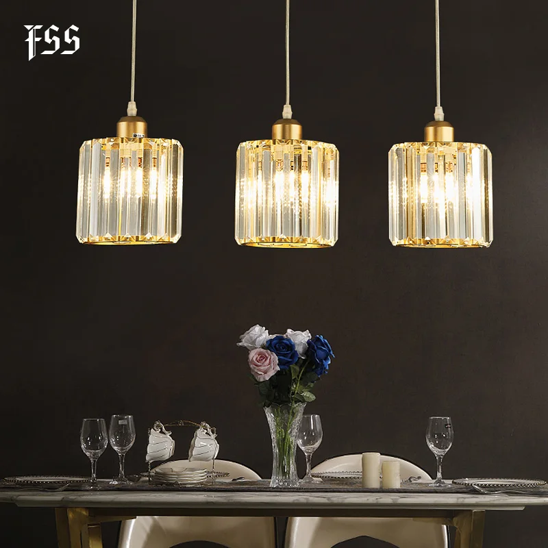 

FSS Modern Clear Glass Pendant Lights Creative Round Kitchen Island Home Lighting Bar Lights Indoor Light Fixtures AC 110-240V
