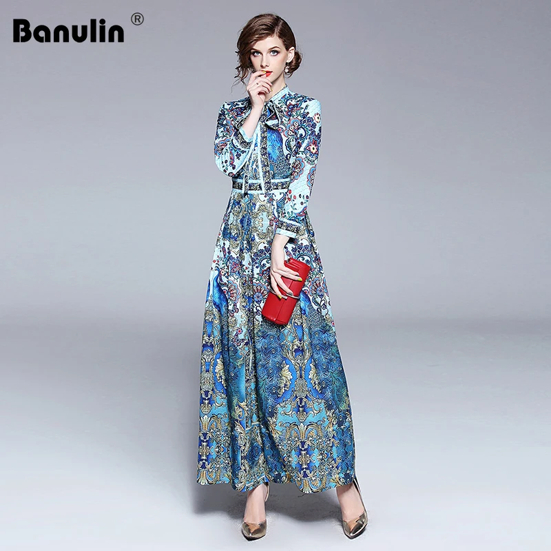 Banulin Новый 2018 модной одежды Сезон лето осень платье для женщин с воротником