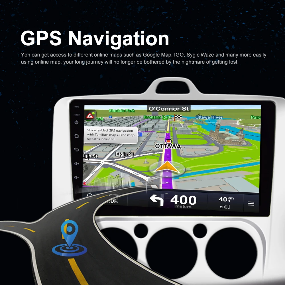 Автомагнитола Podofo 9 'ƈ.5D для Форд Фокус Exi MT 2004 2011 мультимедийный плеер GPS