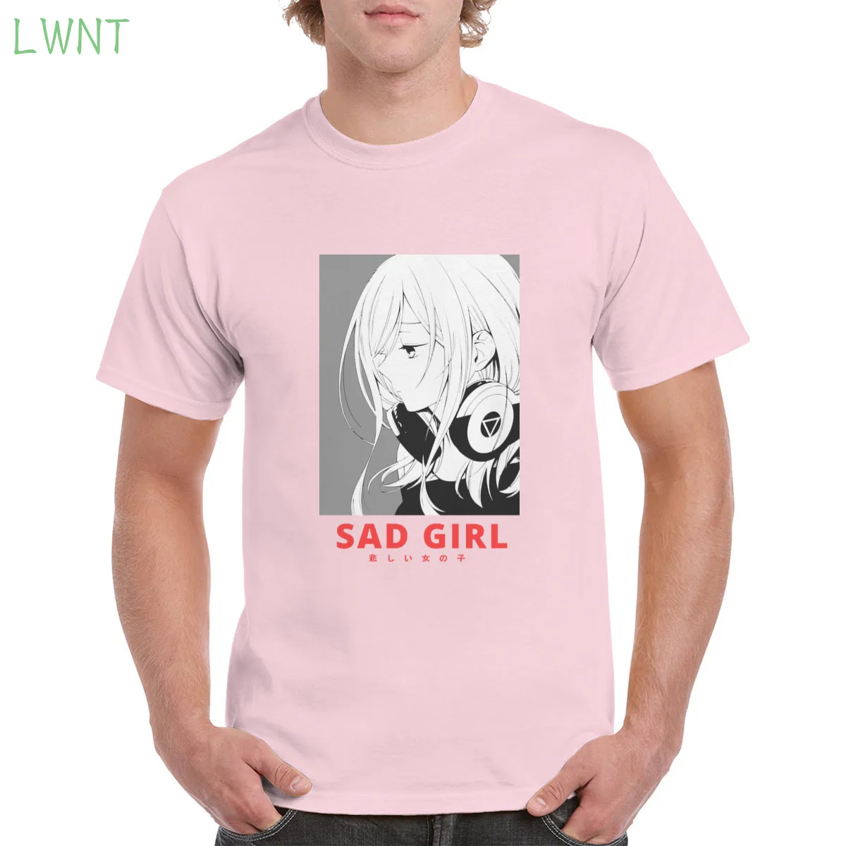 

100% cotton kawaii anime graphic tshirt Miku Toubun No Hanayome Sad Girl print t shirt top gothic oversized women/men's T-Shirts