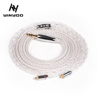 yinyoo 16 core high purity silver plated cable 2 53 54 4mm with mmcx2pinqdctfz blon bl 01 bl 03 tinhifi t2 t2plus kz dq6