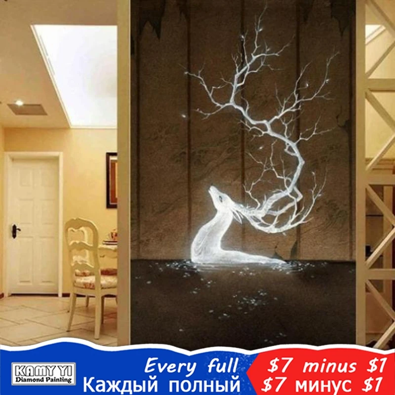 

KAMY YI Full Square/Round Drill 5D DIY Diamond Painting "Deer" Embroidery Cross Stitch Mosaic Home Decor Gift HYY