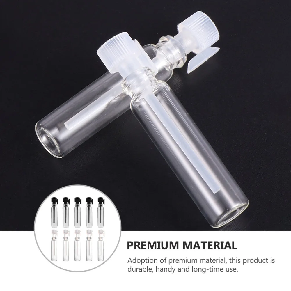 

100pcs Useful 1ml Empty Bottles Glass Perfume Bottles Portable Makeup Holders