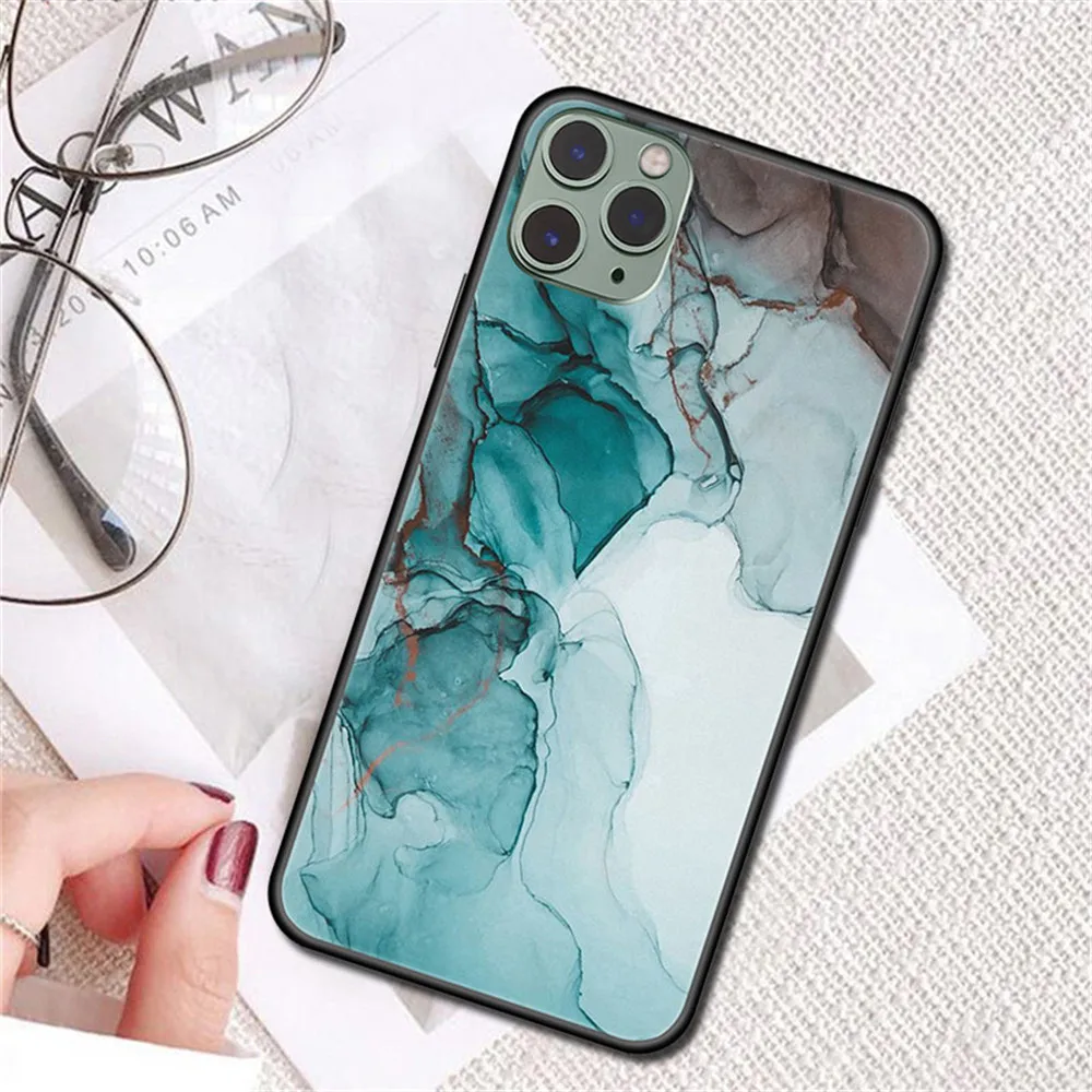 Мраморный чехол для Iphone11Pro 11 XS 7 XR 8Plus Se2020 7Plus мягкий блестящий полный защитный