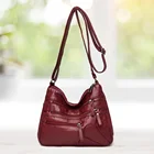 Сумка-кроссбоди женская из искусственной кожи, многослойная, однотонная