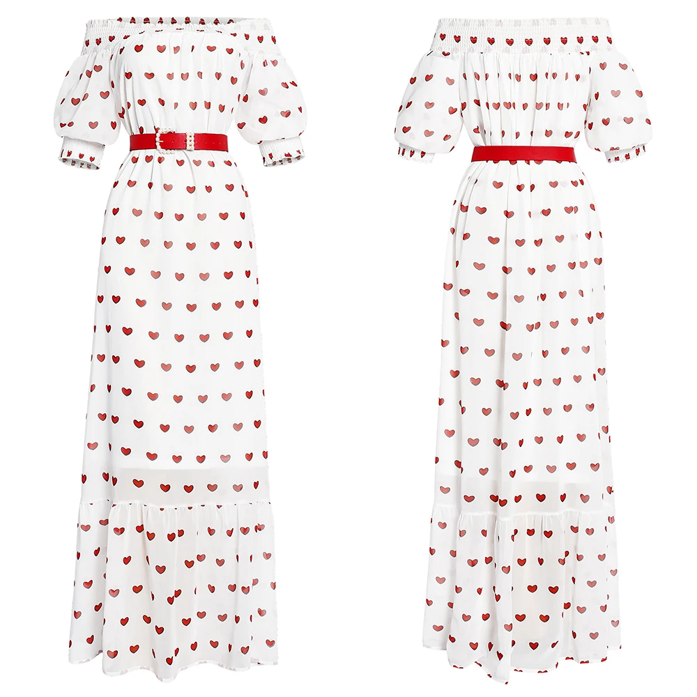 MD 2022 Summer Chiffon Long Dress Boubou Africain Femme Off Shoulder Sexy Robe African Dashiki Print Ankara Dresses Dubai Abayas