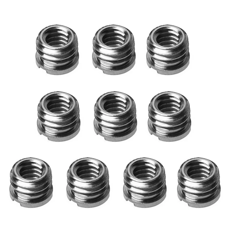 10pcs 1/4 Inch To 3/8 Inch Convert Screws Standard Adapter Reducer Bushing Converter For DSLR Camera Camcorder Tripod Monopod