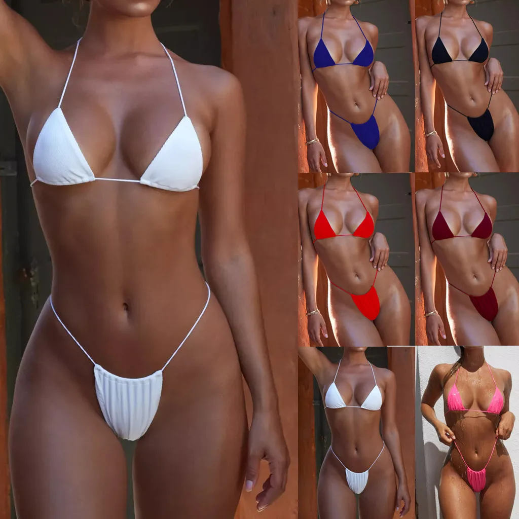 

Sexy Swimsuit Women Bandeau Swimwear Bandage Bikini Set Push-up Brazilian Bikini Beach Swim Bathing Suit Summer Two-piece Suits