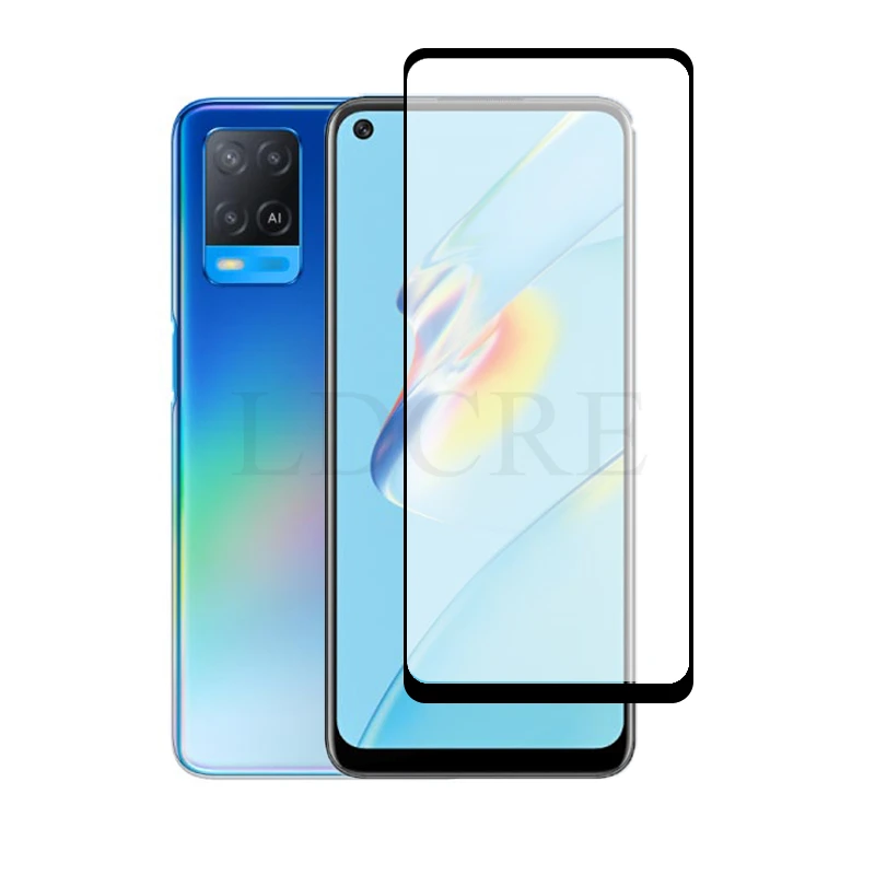Cubierta completa de vidrio templado HD para OPPO A54, vidrio protector para OPPO A54, OPPO A74, lente de pel&iacute;cula de c&aacute;mara, 2 uds.-1