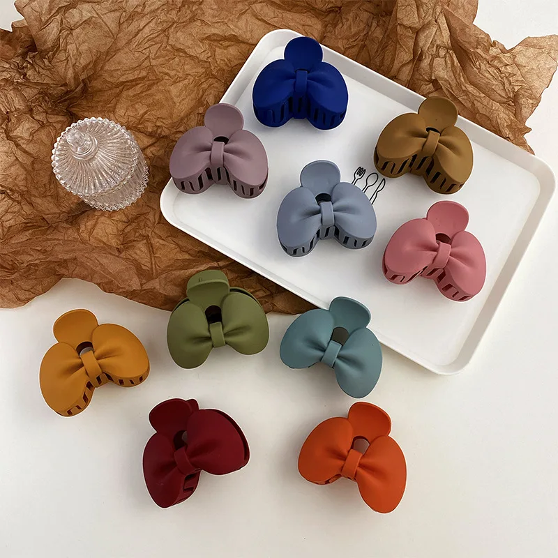 

INS Hot Selling Bow Design Hair Claws Bowknot Hair Clips 8.5 CM Colorful Hair Claws For Women Girl Hair Accessories