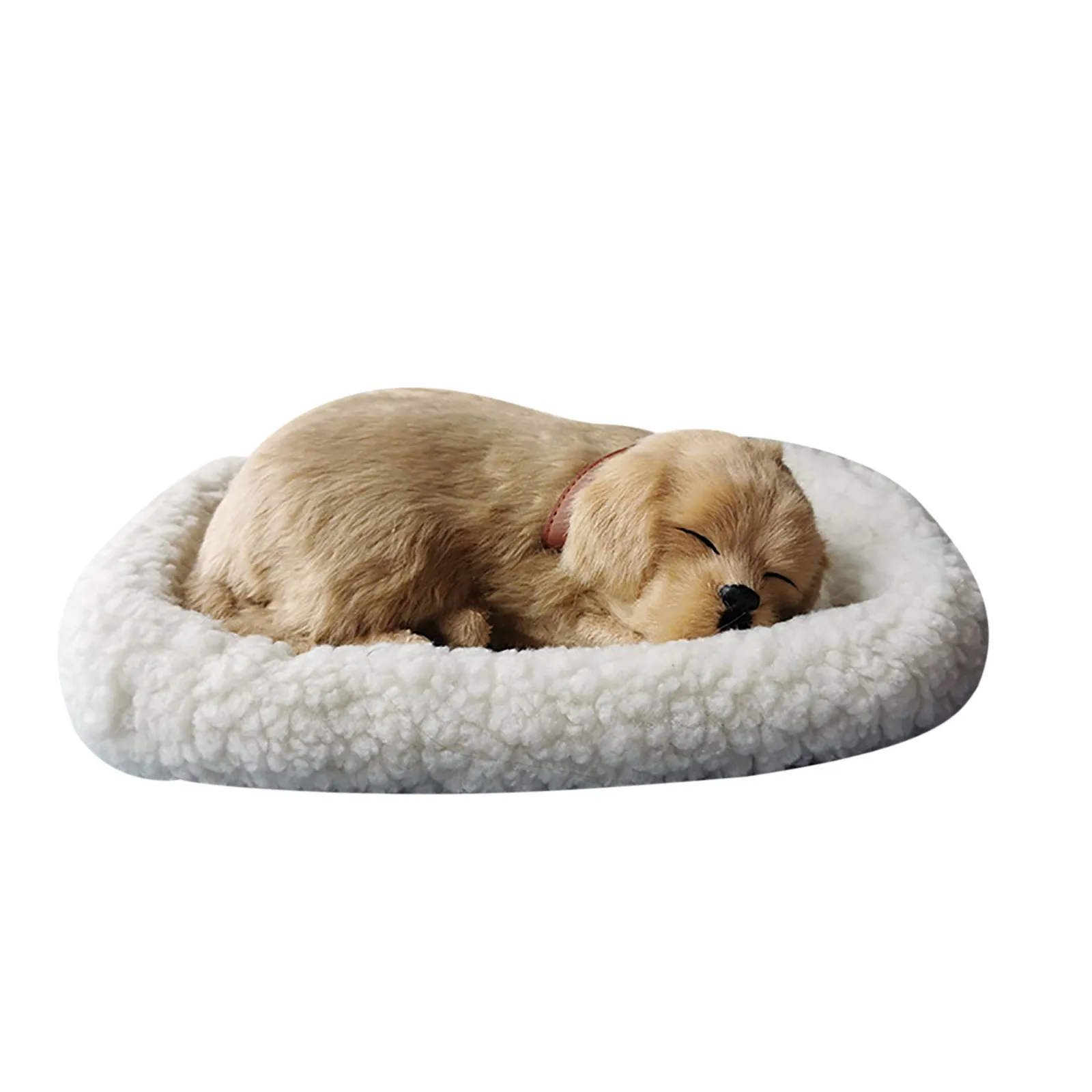 

Realistic Sleeping Plush Breathing Cat Furry Dog With Mat Creative Animals Decor Animals Doll Cartoon for birthday gift 2021