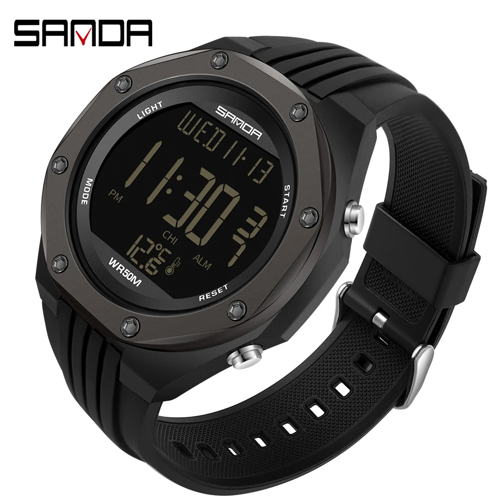 

Sanda Electronic Clock Men's Sport Wristwatch Unisex New Fashion Brand Body Temperature Watch homens relÃ³gios de pulso Digitais