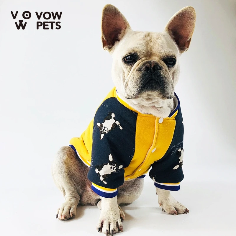 

Хлопковая теплая куртка VOW Pets в виде французского бульдога, зимняя одежда для маленьких собак, одежда для домашних животных, пальто с принто...