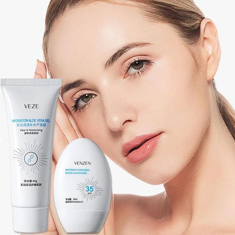 

Clear Skin Whitening Cream Aloe Vera Gel Body Isolation Summer Moisturizing Uv Protection Screen Kit Sunscreen Sun P5L1