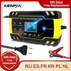 Зарядное устройство для автомобильных аккумуляторов, 1224 в, 8 а, с сенсорным экраном, для ремонта свинцово-кислотных аккумуляторов, с ЖК-дисплеем