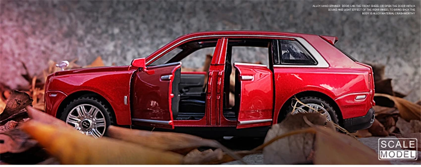 1/32 Rolls Royce Cullinan Diecasts модели игрушечных автомобилей со звуком и светильник 6 дверей можно открыть Oyuncak модель подарки для детей