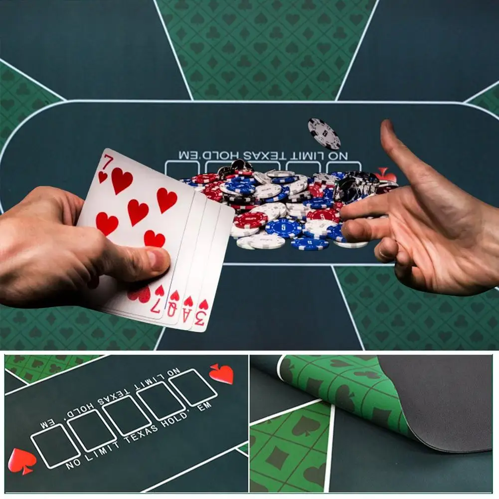 Poker Table Pad Durable Comfortable Rubber Game Tablecloth Mat With Shoulder Bag | Спорт и развлечения