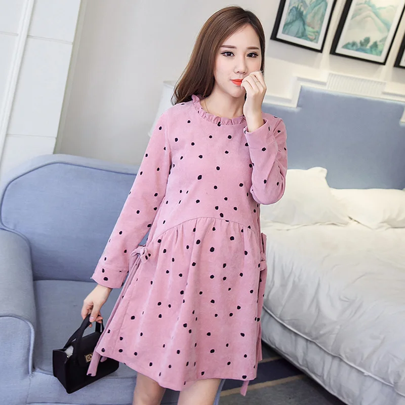 Женское платье средней длины для беременных модное свободное весна осень