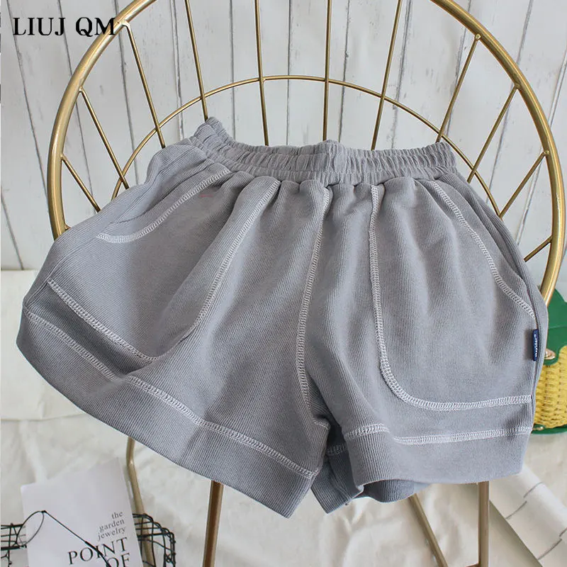 

Pure Cotton Sports Hot Pants Women's Summer 2021 Loose Wear Korean Elastic High Waist Fashion Slim Casual Shorts Wide Leg Pants