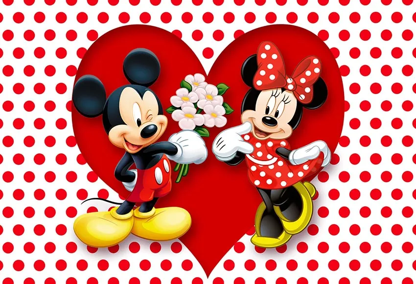 Фотофоны Микки и Минни Маус для фотосъемки на день рождения вечеринки кровати