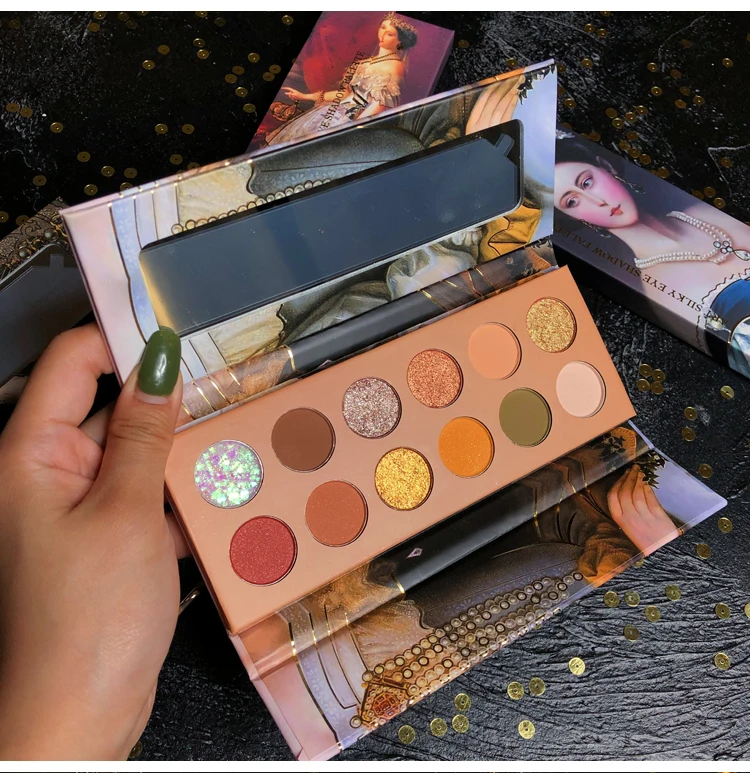 12 цветов Палитра теней для век мерцающие матовые блестящие тени телесного цвета