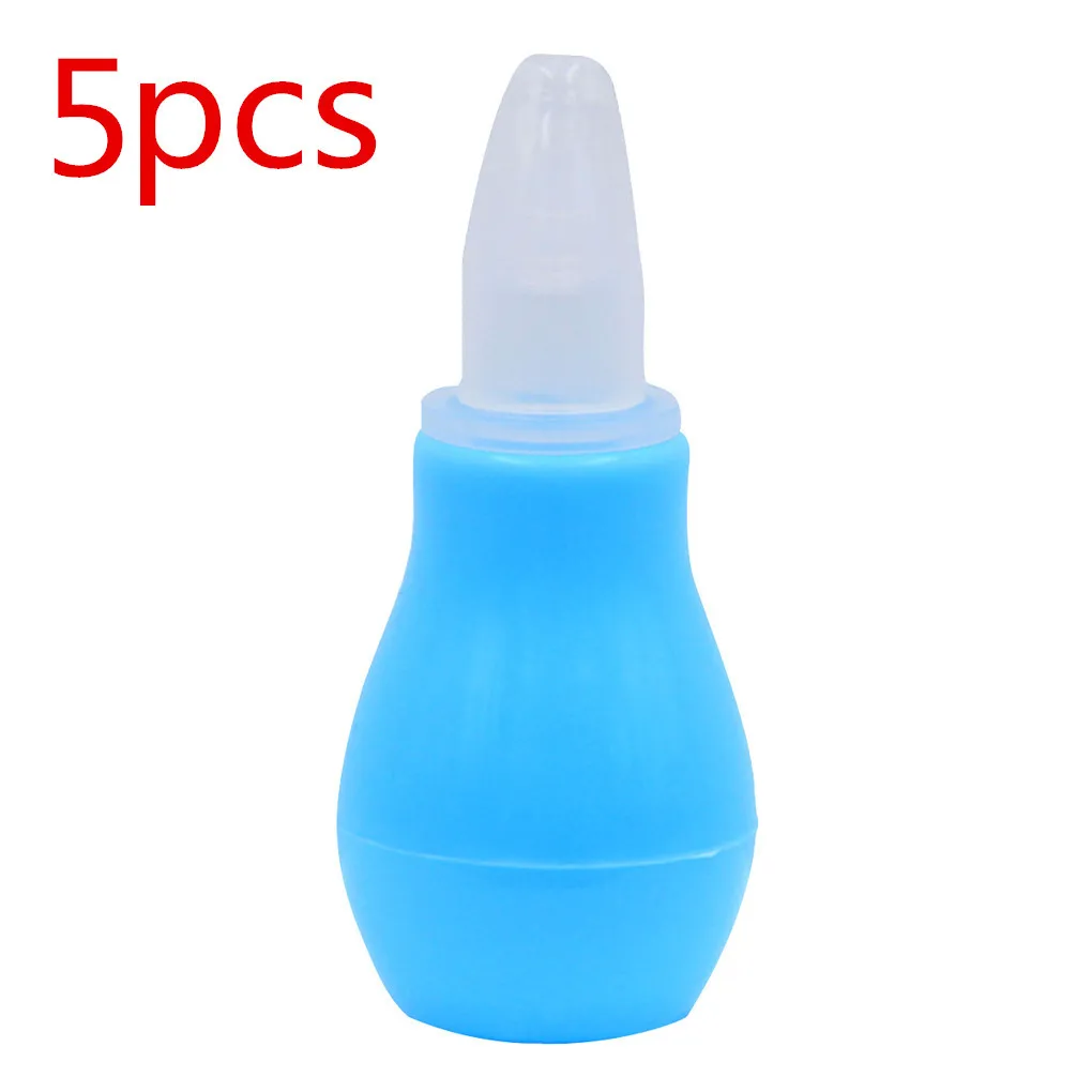 5PCS blue 1 шт./2 шт./5 шт., силиконовый аспиратор для носа для новорожденных детей, Безопасный Очиститель носа для малышей, Вакуумный аспиратор с соплями - Цвет: 5PCS blue