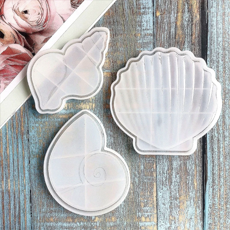 

R2LE Shell Conch Tray Epoxy Resin Mold Serving Board Plate Silicone Mould DIY Crafts Home Decorations Casting Tools