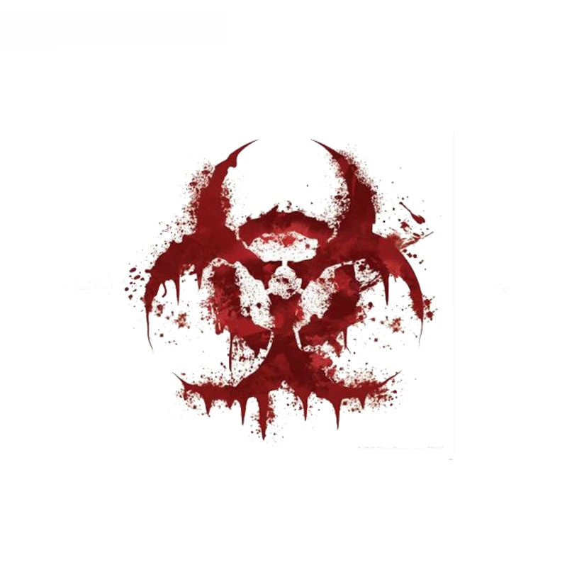 White Bloody Biohazard V2 Bloody Personality Car Sticker Waterproof Reflective Automobile Motorcycle Parts PVC,11cm*11cm