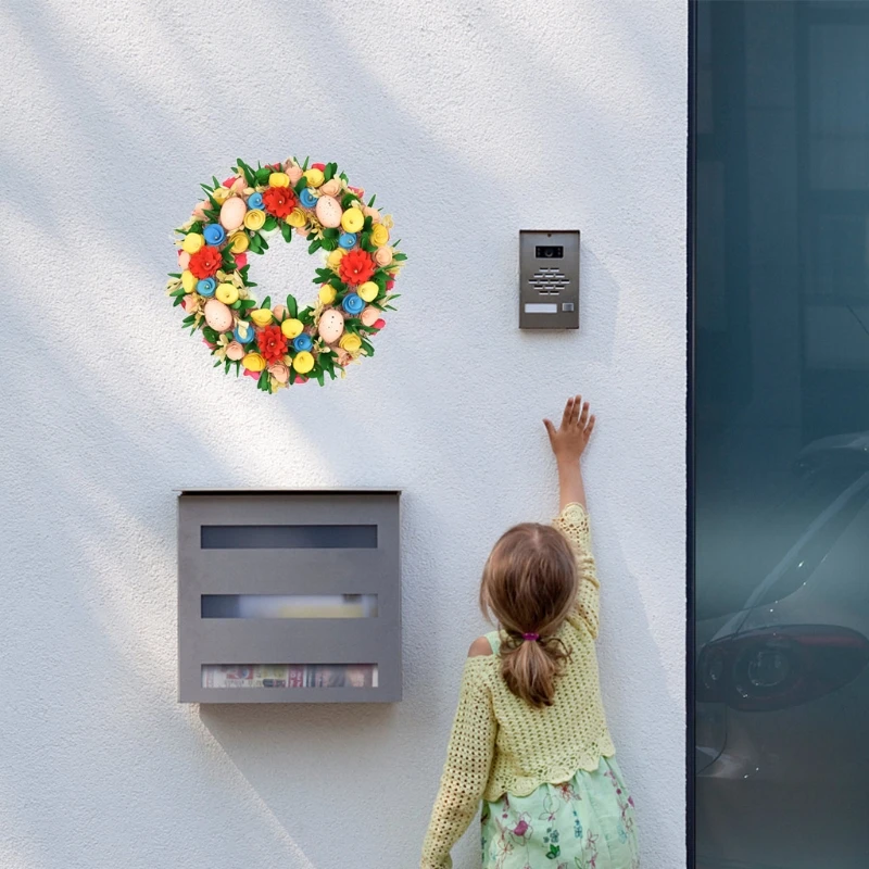 

Easter Eggs Garland Door Wreath Artificial Flower Garland Home Easter Decoration 69HF