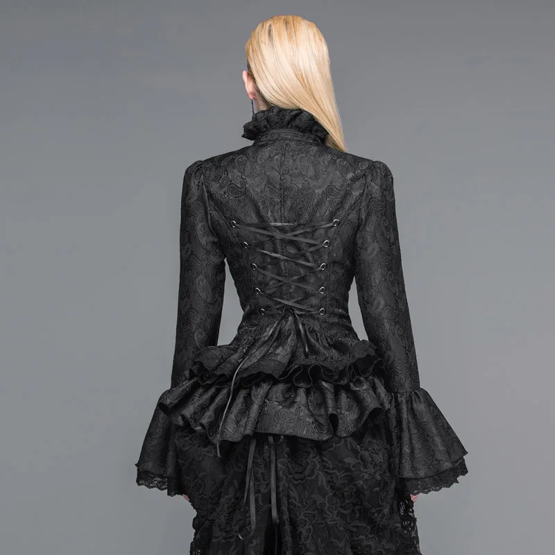 Женская винтажная блузка Devil Готическая в стиле панк с расклешенным рукавом