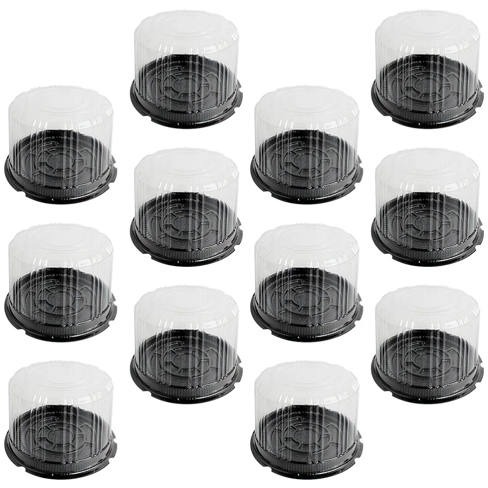 

1 Set Bakery Round Shape Cake Boxes Cheese Mousse Packing Boxes (Black)