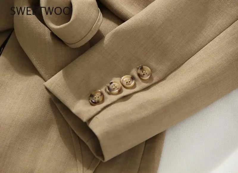 

2021 spring ladies blazer Korean fashion solid color bow tie design casual versatile mid-length blazer