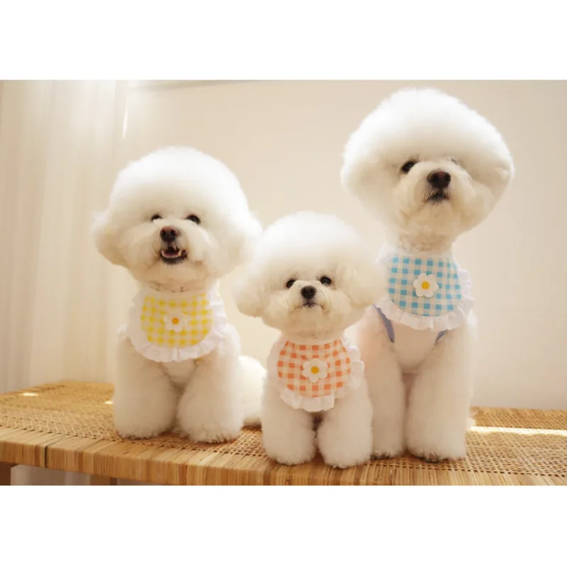 

2021 New Arrival Fashion Dog Bib with Cute Lace Pet Bib For Puppies Neckerchief Pet Supplies Accessories for Dogs Scarf