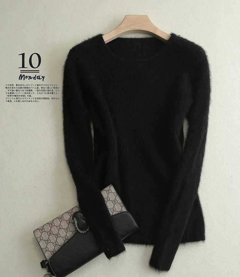 Loose Sweater Women Hot Sale Soft Jumpers Mink Cashmere Knitted New O-Neck Standard Clothes Ladies Pullovers