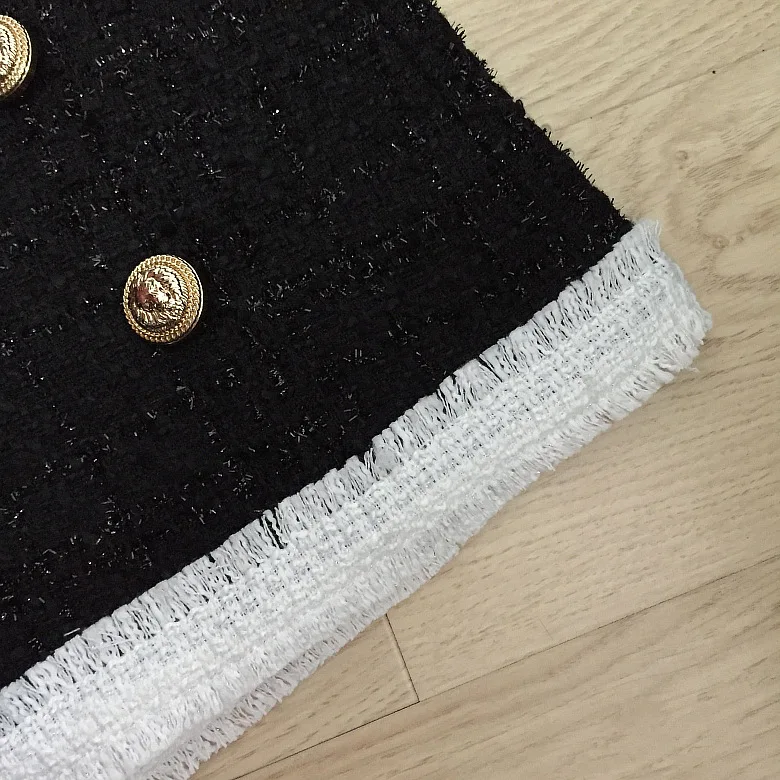 Женский Дизайнерский Костюм блейзер и шорты твидовый пиджак с цветными блоками